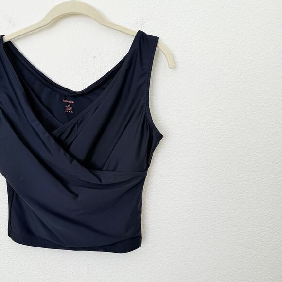 [Honeymark] Black Basil Wrap Swim Tank Top Stretch Workout Modest Size Medium M - Picture 8 of 11
